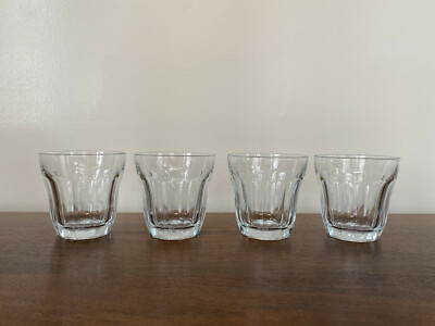 4 Pasabahce Palaks BAROQUE 10 oz 3 ½  Tumbler Panel Drinking Glasses: EUC