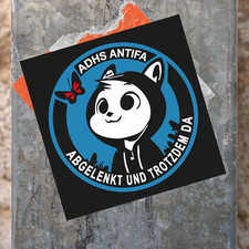 50x ADHS Antifa - abgelenkt und trotzdem da Sticker I GRO&szlig; 10,5cm Gegen Rechts