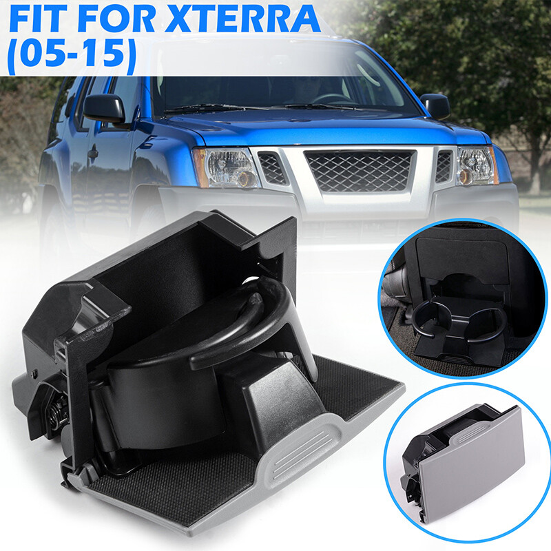 コンソール Rear Console Cup Holder BLACK Fits 2005-2019 Nissan Frontier