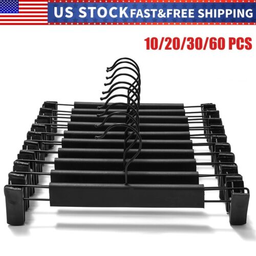 Clothes Pants Hangers, Skirt Holders with 360 ° Swivel Hooks, Adjustable Clips