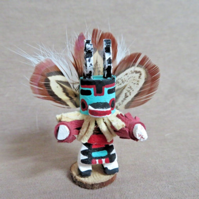 Einheimische Navajo Miniatur Cottonwood Antilope mit Maske Kachina von M H K108