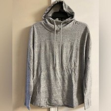 Zyia active Women heather grey thumb holes hood sweatshirt Small