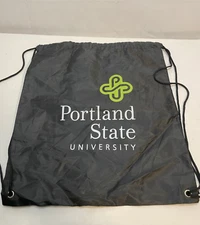 Portland State University PSU cinch drawstring bag 16" x 14" shoulder black