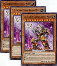 3 X YU-GI-OH T.G. HALBERD CANNON/ASSAULT MODE 1ST ED SILVER RARE MINT DANE-EN012