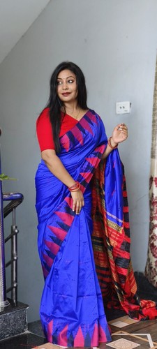 Partywear Wedding Sari Handwoven Pure Silk Saree - Elegant Traditional Indian - Picture 9 of 16