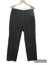 Sz 12P 12 Petite TALBOTS Heritage Grey Pants Black Side Zip Mid Rise Ankle