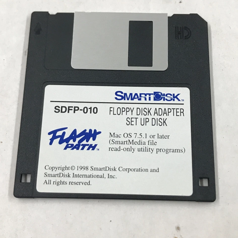 Instalación de disquete Toshiba Flash Path para discos SmartMedia Windows y Mac Foto 2 de 4