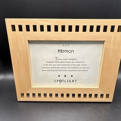 Spot Light Mission Wood Photo Picture Frame 4x6 Beige Arts & Crafts Style