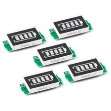 5 PCS Battery Capacity Indicator Module 3-34V For 1S-8S Lithium Battery Blue