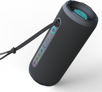 YOLOEMOT Tragbarer Lautsprecher Bluetooth, 24W Deep Bass, TWS Pairing, IPX7 Schwarz 
