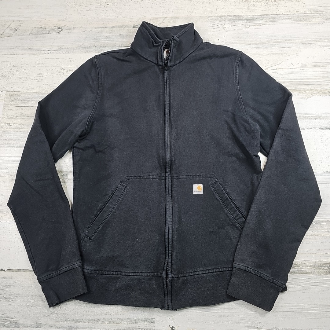 Carhartt Zip Up Jacket Womens Medium Black Full Zip Pockets 