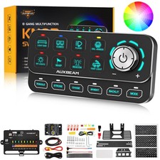 Auxbeam Ks-80 8 Gang Rgb Switch Panel With Rotary Knob Control Panel Box System Auxbeam Ks-80 8 Gang Rgb Switch Panel With Rotary Knob Control Panel Box System