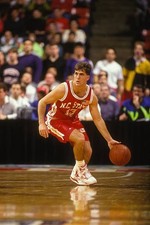 Chris Corchiani North Carolina Wolfpack dribbles up court during a- Old Photo 1