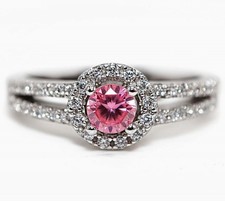 2CT Treated Pink Sapphire White Topaz 925 Solid Sterling Silver Ring Sz 8