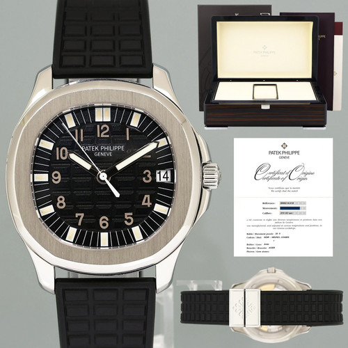 MINT PAPERS Patek Philippe Steel Aquanaut Black Rubber JUMBO 5...