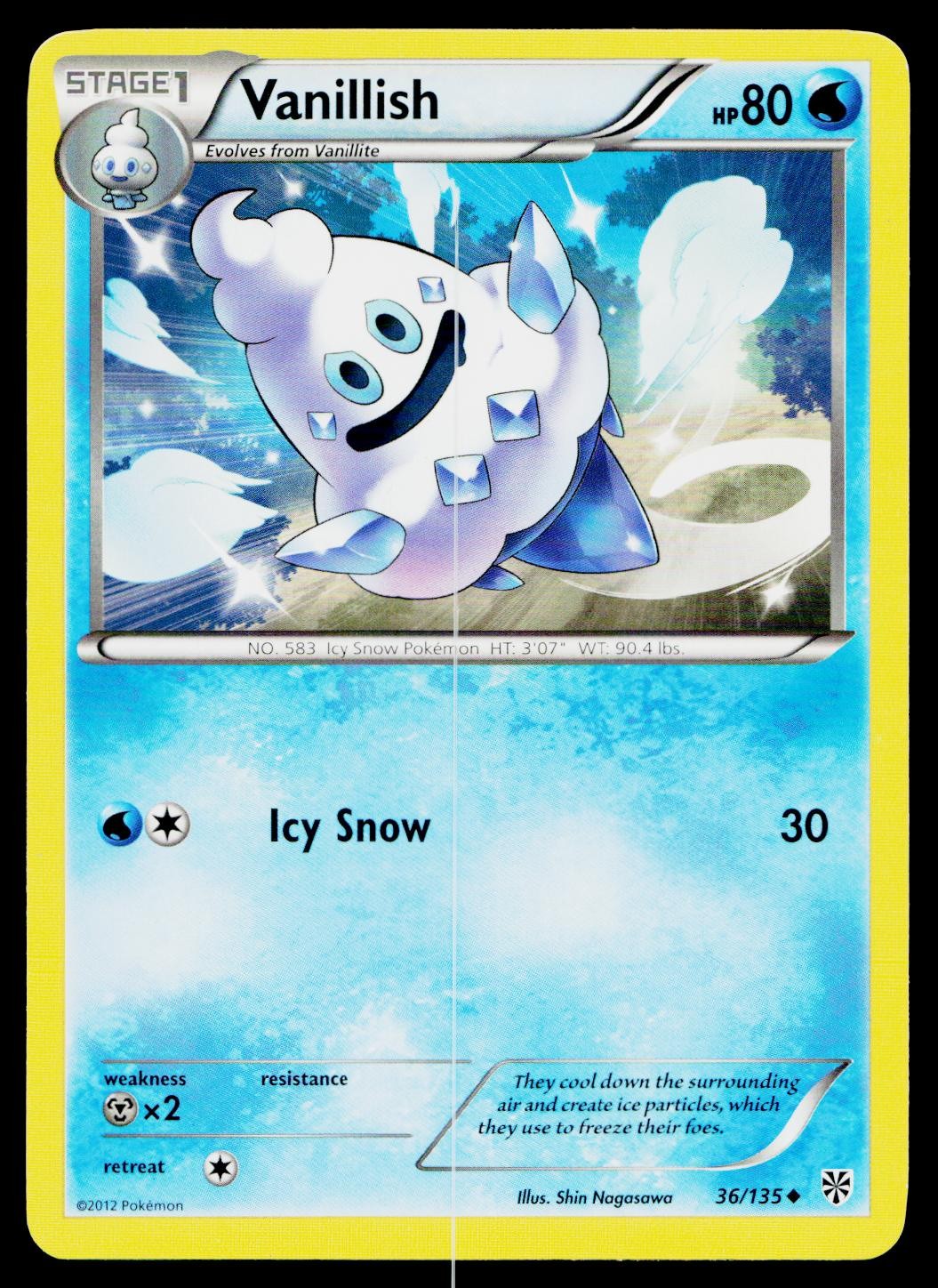Vanillish 36/135 Uncommon Plasma Storm Pokemon Lightly Played