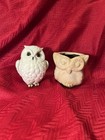 2 Vintage Owl. Ceramic planter & solid figure. Vase Retro 70s Flower pot candle  — photo 3