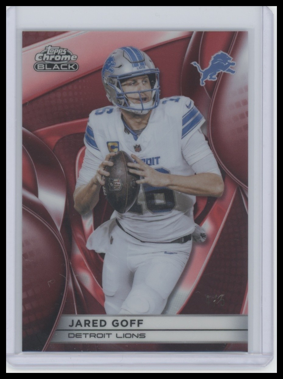 2025 Topps Chrome Black #36 Jared Goff Red /5