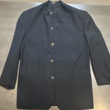 Gianni Versace Men's Black Solid Suit Jacket Size 48 Regular Made in Italy