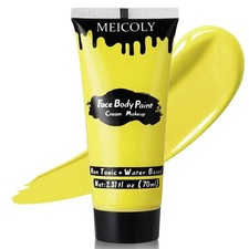 MEICOLY Yellow Face Body Paint 2.37Oz Large Tube Water Based Washable Body Paint