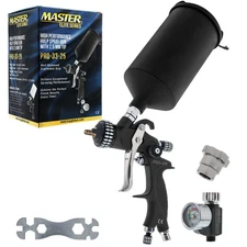 Master 33 Series HVLP Spray Gun, 2.5mm Tip, Air Regulator, Paint Primer