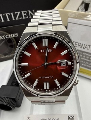 Citizen Herrenuhr Tsuyosa Automatik 40mm NJ0150-56W Rotes Zifferblatt Uhr Neu