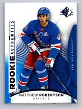 2025-26 SP #128 Matthew Robertson New York Rangers Blue Parallel RC
