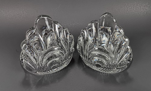 Vintage Cambridge Caprice Glass Candle Holder Reflectors 2 Scalloped Shell Clear - Picture 16 of 22
