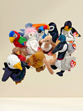 Vintage Lot of 12 TY Beanie Babies, Adorable Birds, Swing Tush Tags, Retired