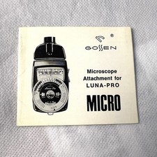 Original Gossen Luna-Pro Microscope Attachment MICRO Manual - Rare