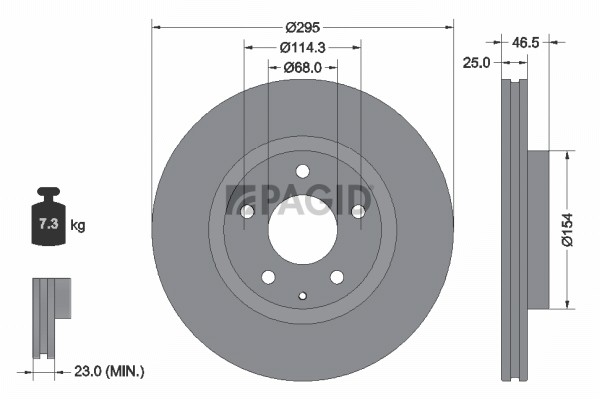 2X Pagid Bremsscheibe InnenbelüFtet Ø295Mm FüR Mazda CX-30 DM 3 SchräGheck BP-image