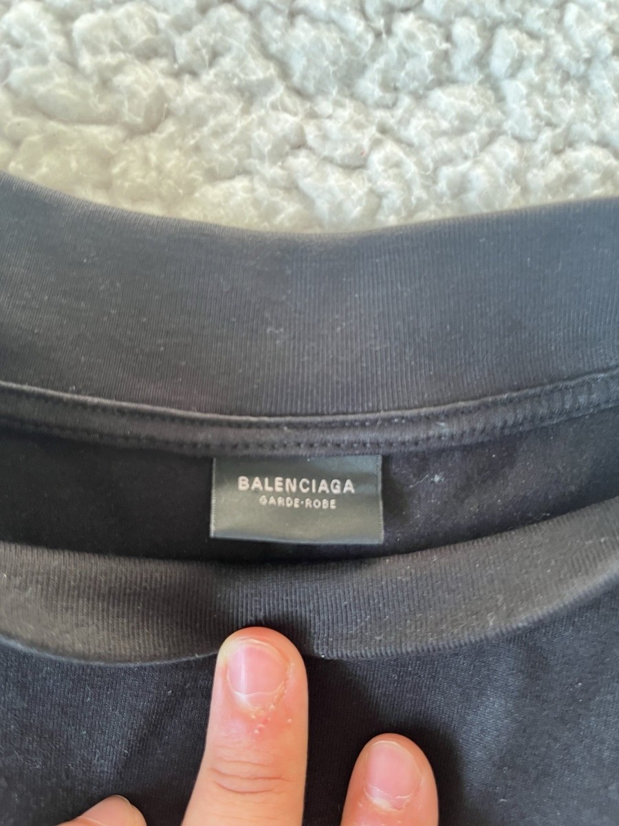 Balenciaga Garde-Robe Men's Black Logo Cotton Jersey Crewneck Tee