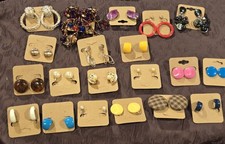 Colorful Clip On Earring Lot. 20 Pairs.