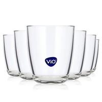 6X Vio Wasser Glas 0,55L Tumbler Blaues Logo Whiskyglas Old Fashioned