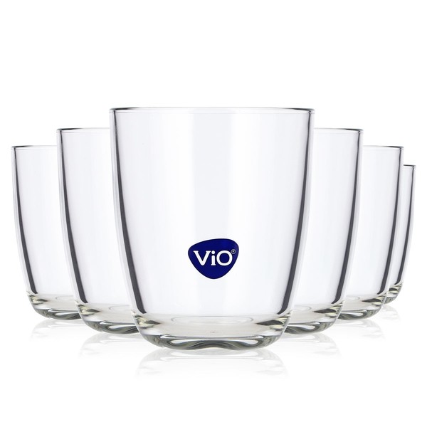 6X Vio Wasser Glas 0,55L Tumbler Blaues Logo Whiskyglas Old Fashioned-image