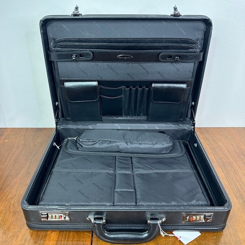Samsonite Leather Computer Laptop Attache Briefcase Expandable 44077-1041 Black - Picture 5 of 11