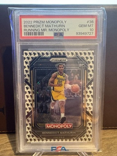 2022 Monopoly Prizm Running Man Bennedict Mathurin Pacers Rookie SSP RC PSA 10