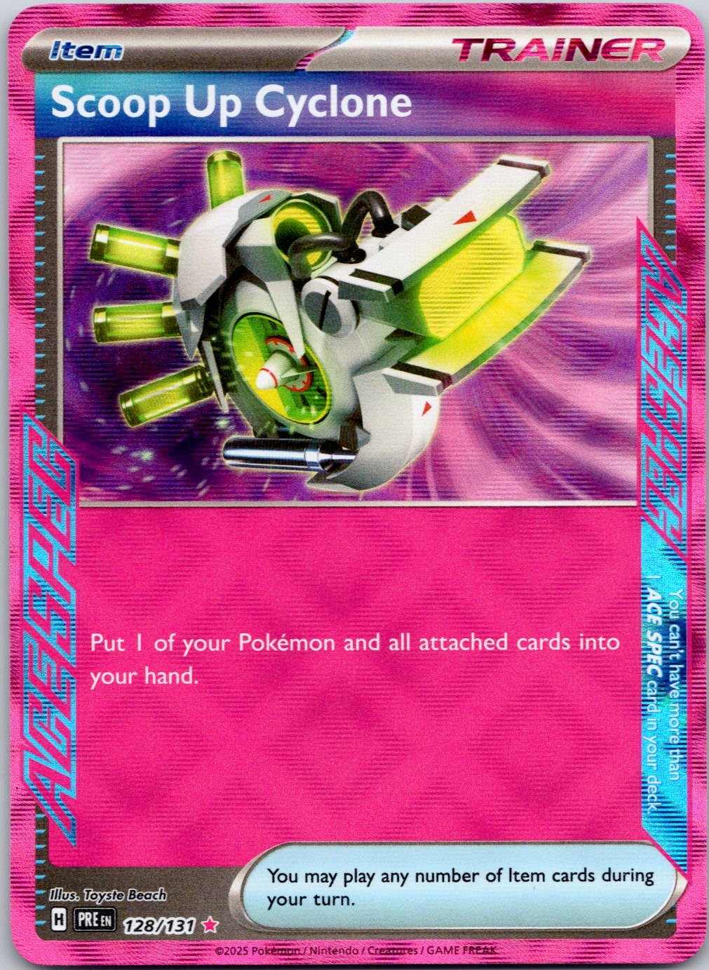 Scoop Up Cyclone ACE SPEC Rare SV: Prismatic Evolutions 128/131 NM