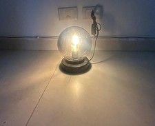 Modern Smoky Glass Sphere Lamp   Cozy Ambient Room Decor Lighting