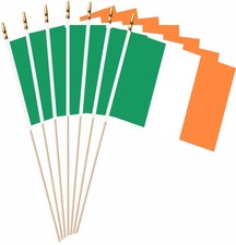 20 Pack Ireland Mini Stick Flags Irish Small Miniature Handheld Flag Decorati...