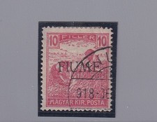 Fiume 1918 Moissonneurs et Vue 10f. Rouge Stampé « Fiume » À La Main (507/s49)