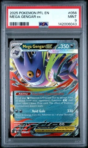 2025 Pokemon Phantasmal Flames PFL En Mega Gengar Ex #056 PSA 9 Mint