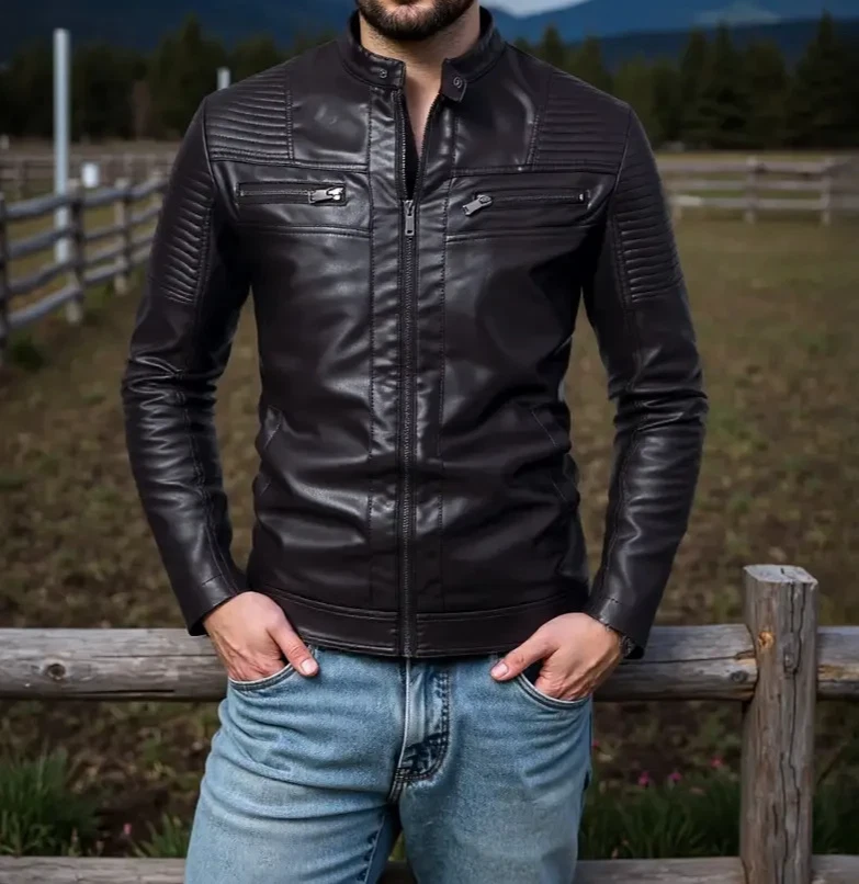 Mens Black Pure Lambskin Leather Solid Bomber Biker Jacket Custom S M L XL 2XL