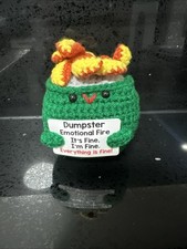 Dumpster Emotional Fire Support Positive Crochet Cute Burning Trash