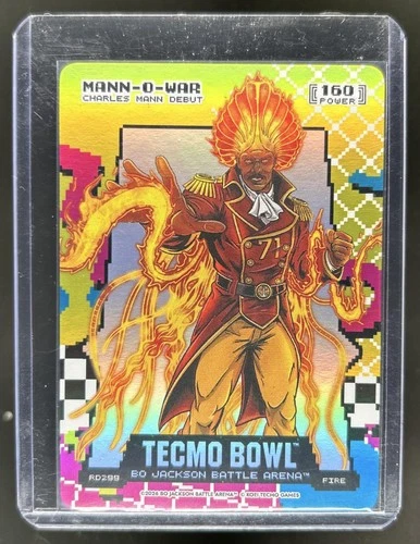 2026 Battle Arena Tecmo Bowl Mann-O-War Debut 80's 8-Bit Rad Battlefoil #RD299