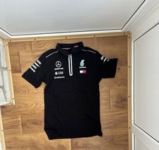 AMG PETRONAS MERCEDES F1 TEAM 2018 RACING 1/4 ZIP POLO SHIRT JERSEY BRANDED M