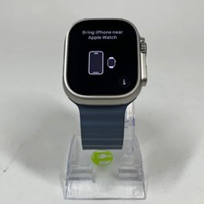 Unlocked Apple Watch Ultra 3 49MM Natural Titanium Anchor Blue Ocean Band MEWH4L