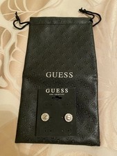 GUESS Earrings New with Pouch Silver Tone
