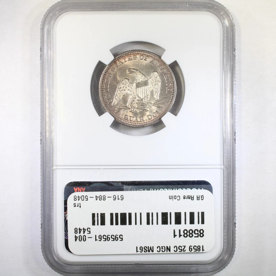 1859 25C NGC MS61 - Liberty Seated Quarter - Image 2 of 4