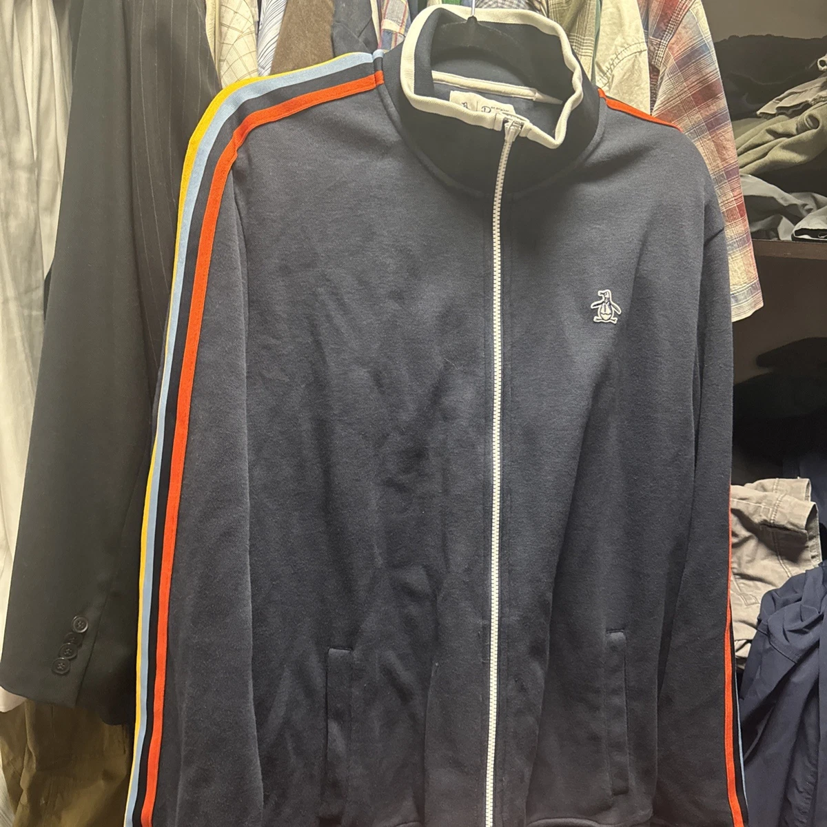Veste Sweat Homme Penguin, XL, Grise, Full Zip, état Impeccable